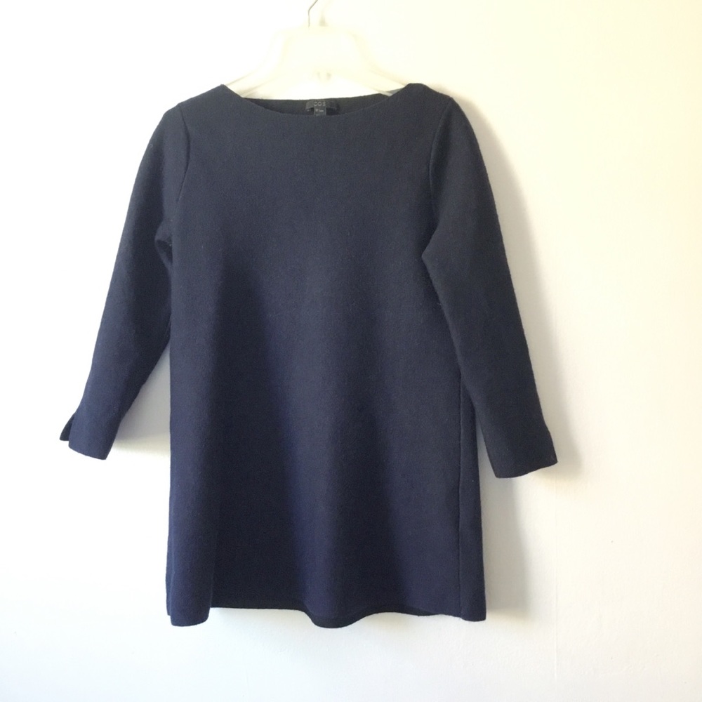 COS Navy Blue Wool Sweater Tunic Size Small